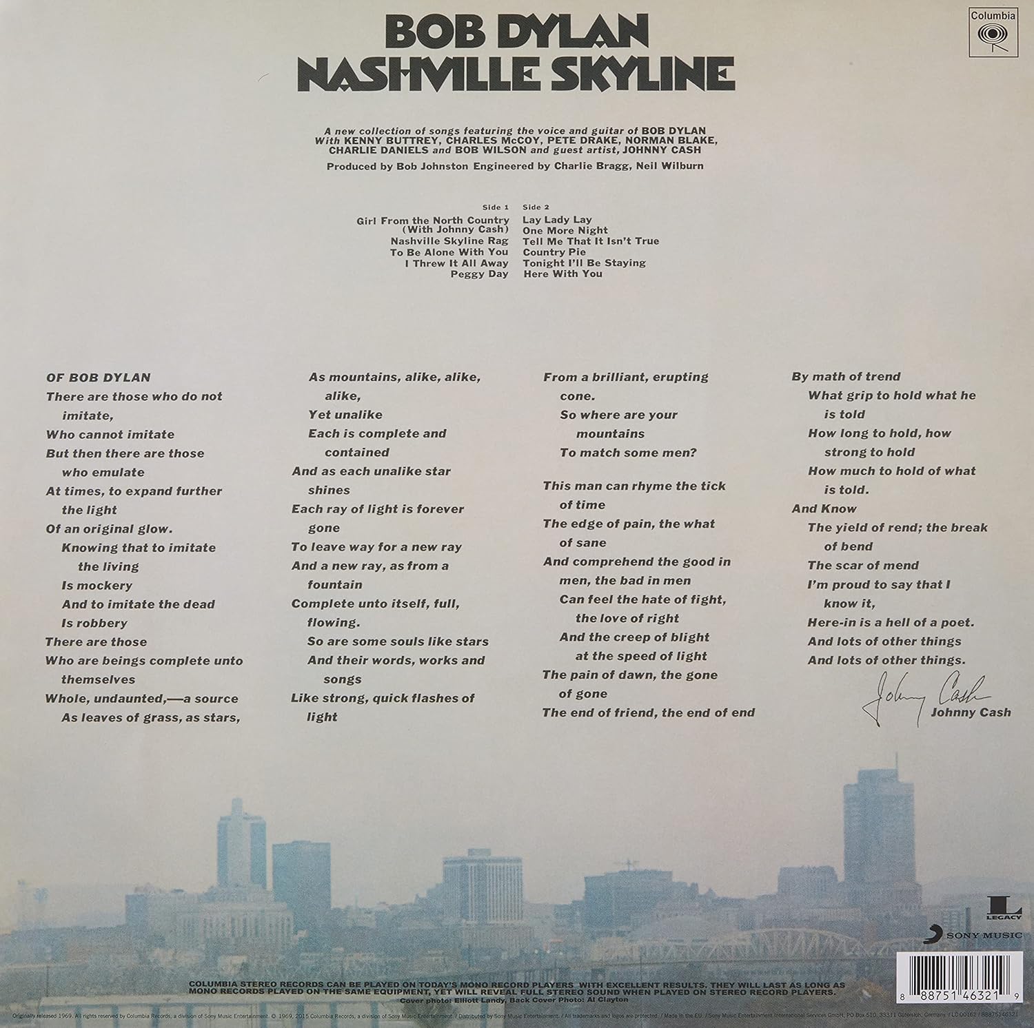 Bob Dylan - Nashville Skyline - Image 2