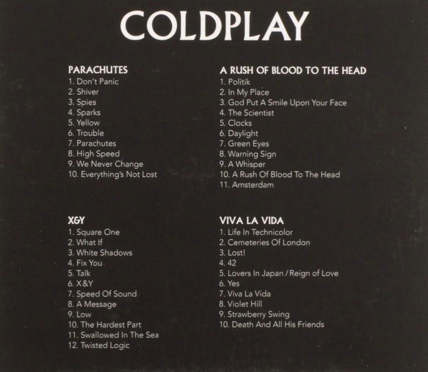 Coldplay - 4 Album Box Set - Parachutes / A Rush Of Blood To The Head / X&y / Viva La Vida - Image 2