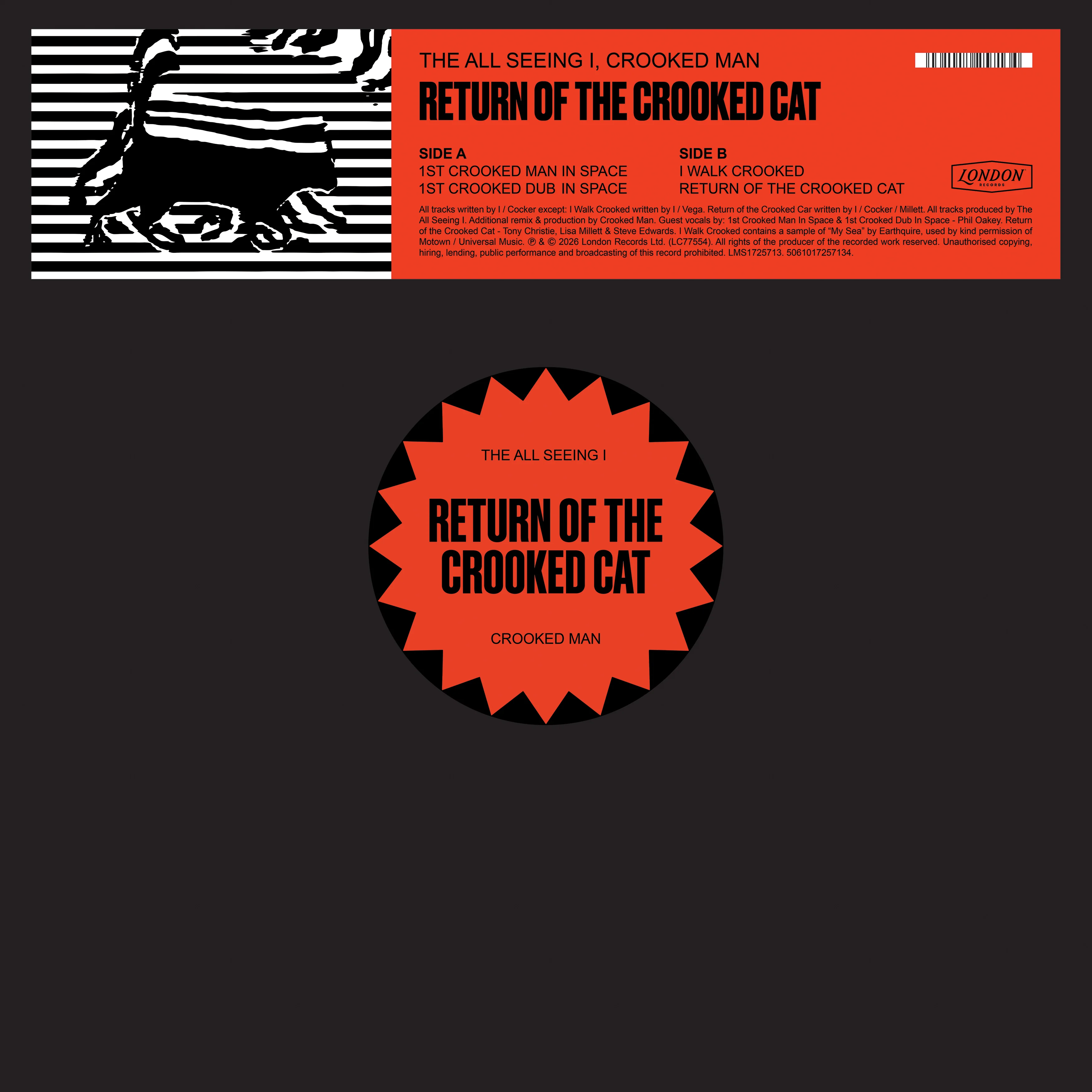 Crooked Man, All Seeing I - Return of the Crooked Cat - 12" - Black Vinyl  [RSD 2026] - Image 2