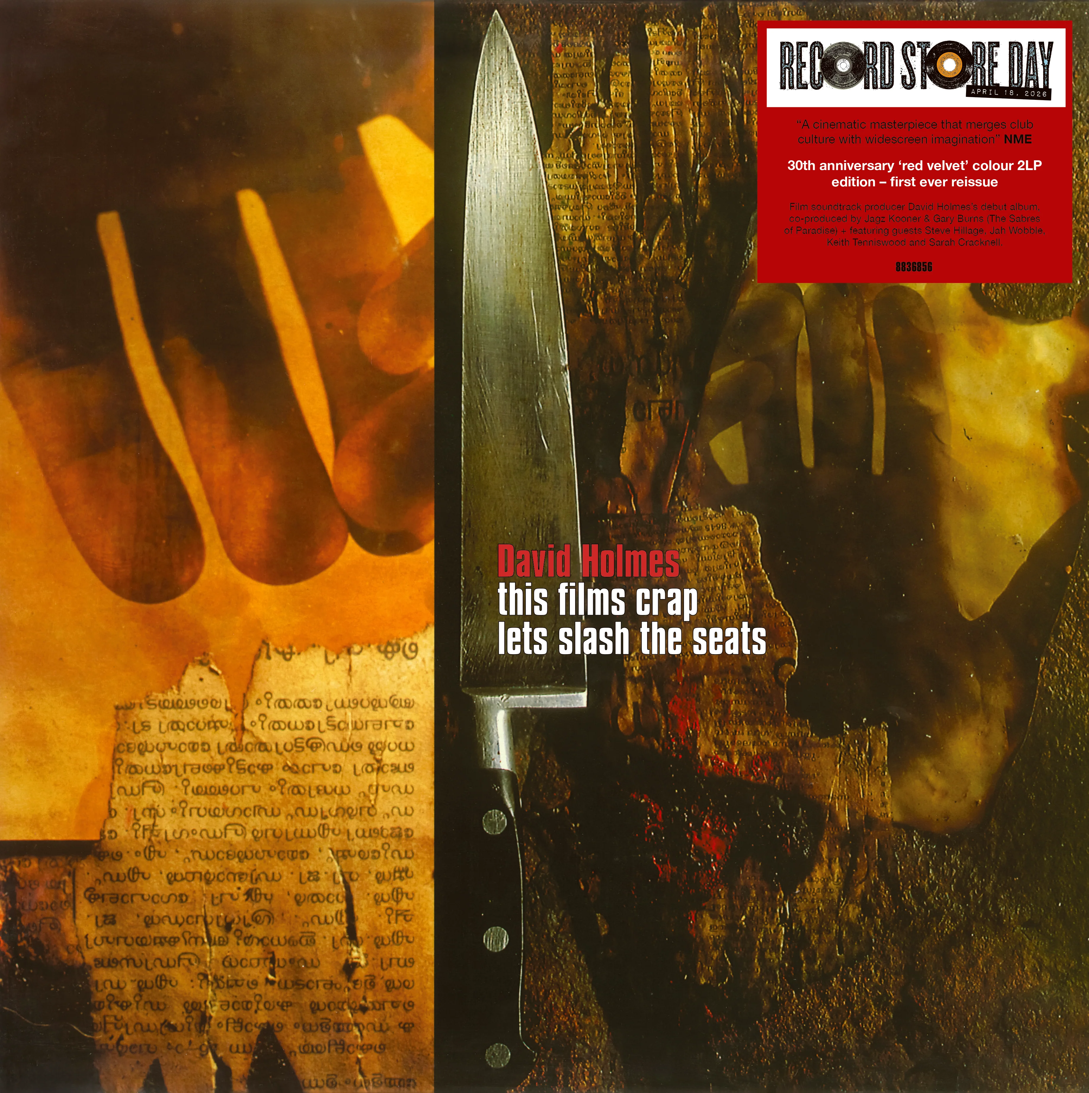 David Holmes - This Film's Crap, Let's Slash The Seats - 2LP - Red Velvet Vinyl  [RSD 2026] - Image 2