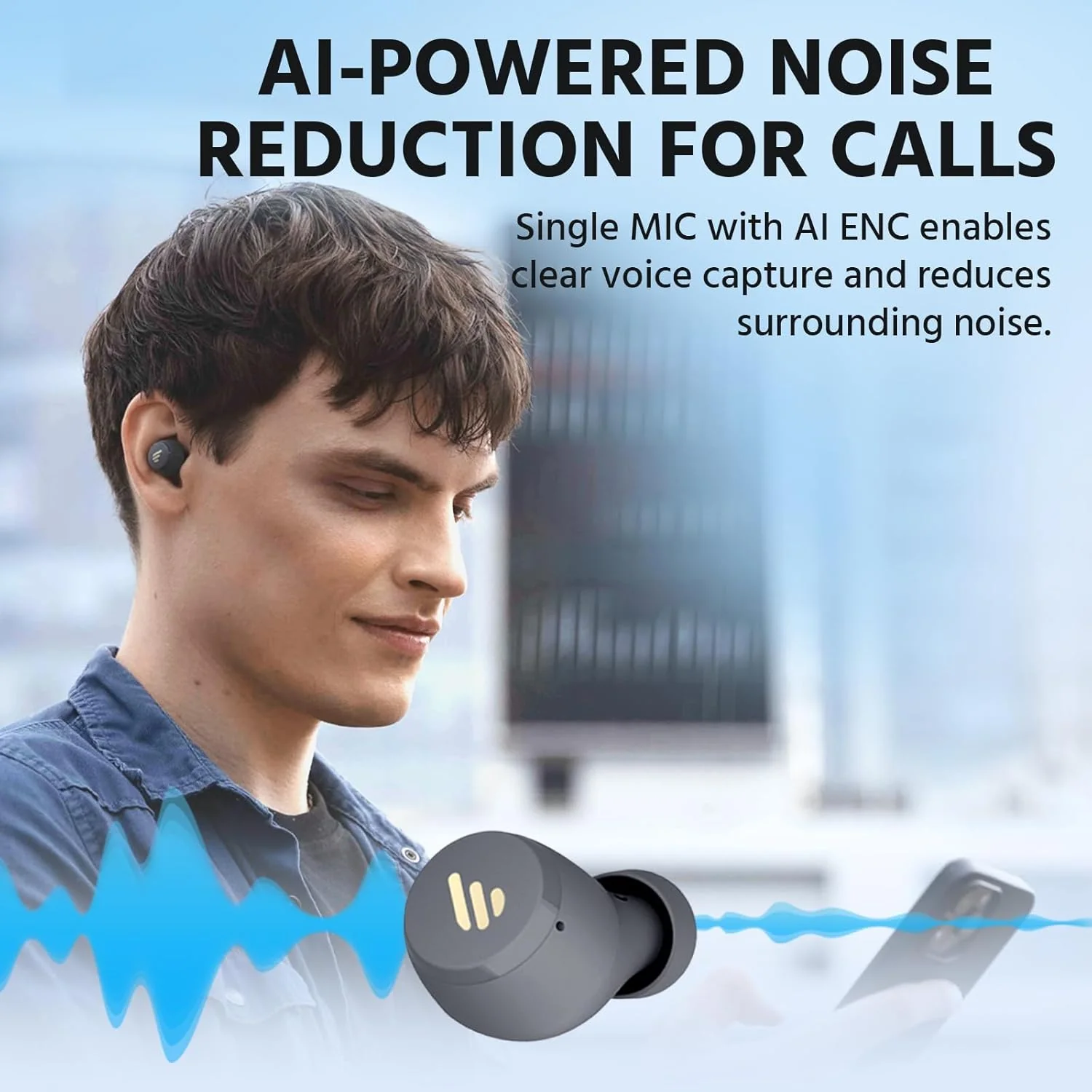 Edifier - X3 True Wireless Bluetooth 5.0 Earbuds with Touch Control - Black - Image 4
