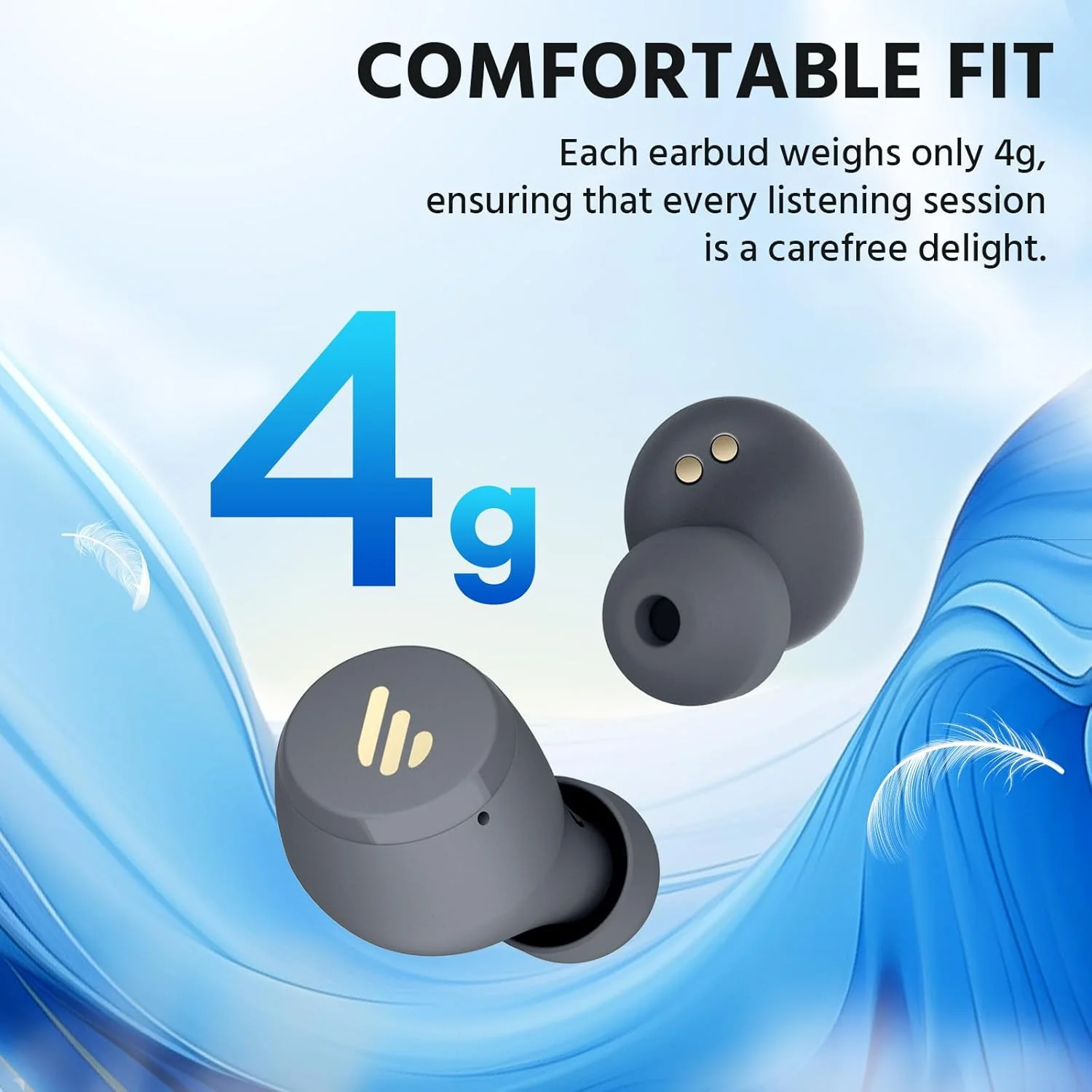 Edifier - X3 True Wireless Bluetooth 5.0 Earbuds with Touch Control - Black - Image 5