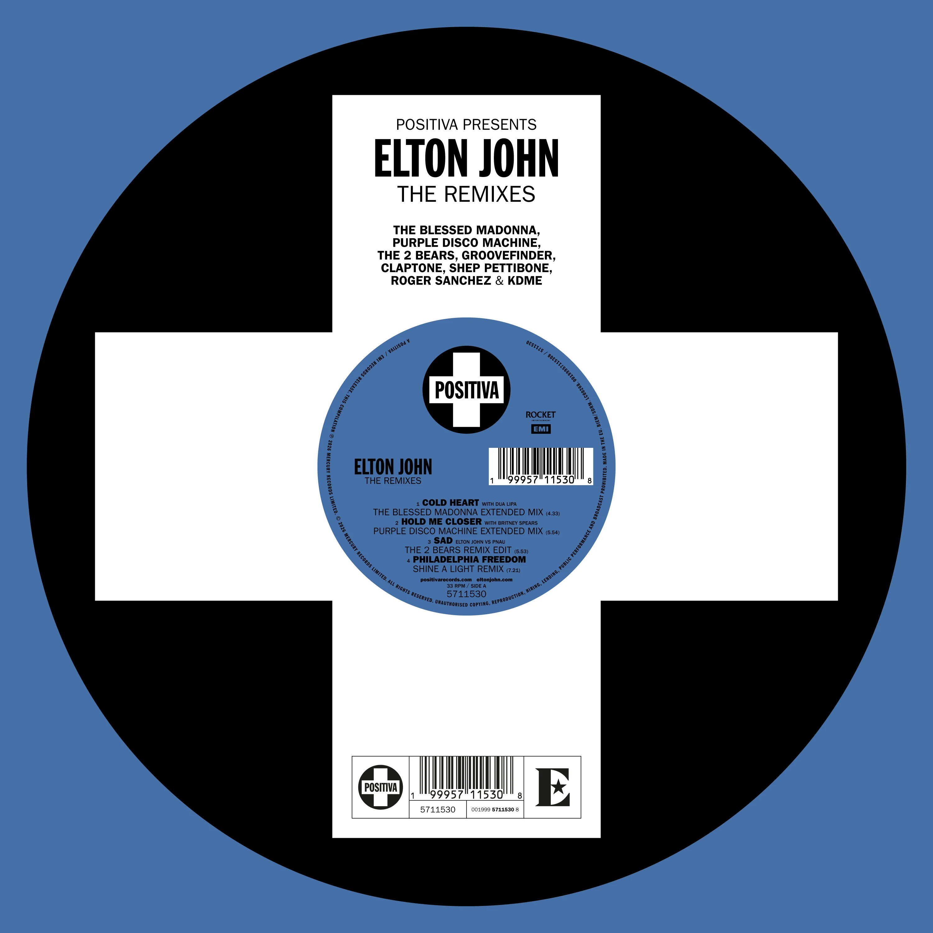 Elton John - Positiva Presents: Elton John - The Remixes - 1LP - 180g Glow In The Dark Vinyl  [RSD 2026] - Image 2