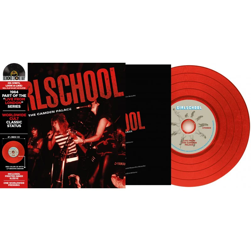 Girlschool - Live From The Camden Palace - 1CD - Vinyl Replica CD - Red  [RSD 2026] - Image 2