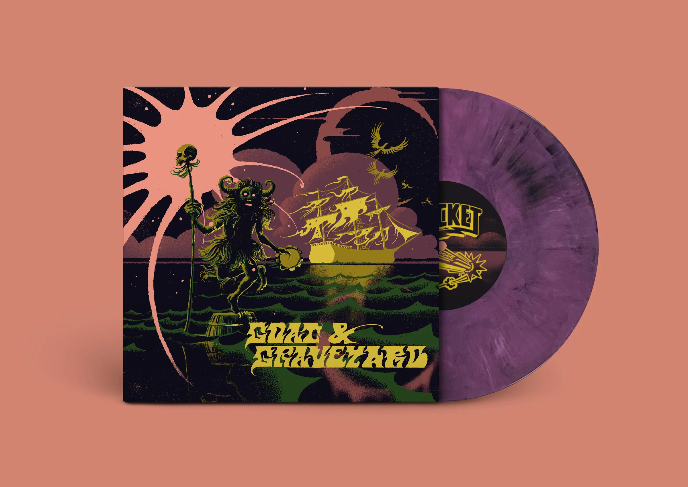 Goat & Graveyard - a ship of fools/light as a feather - 7" Purple Marbled Vinyl  [RSD 2025]
