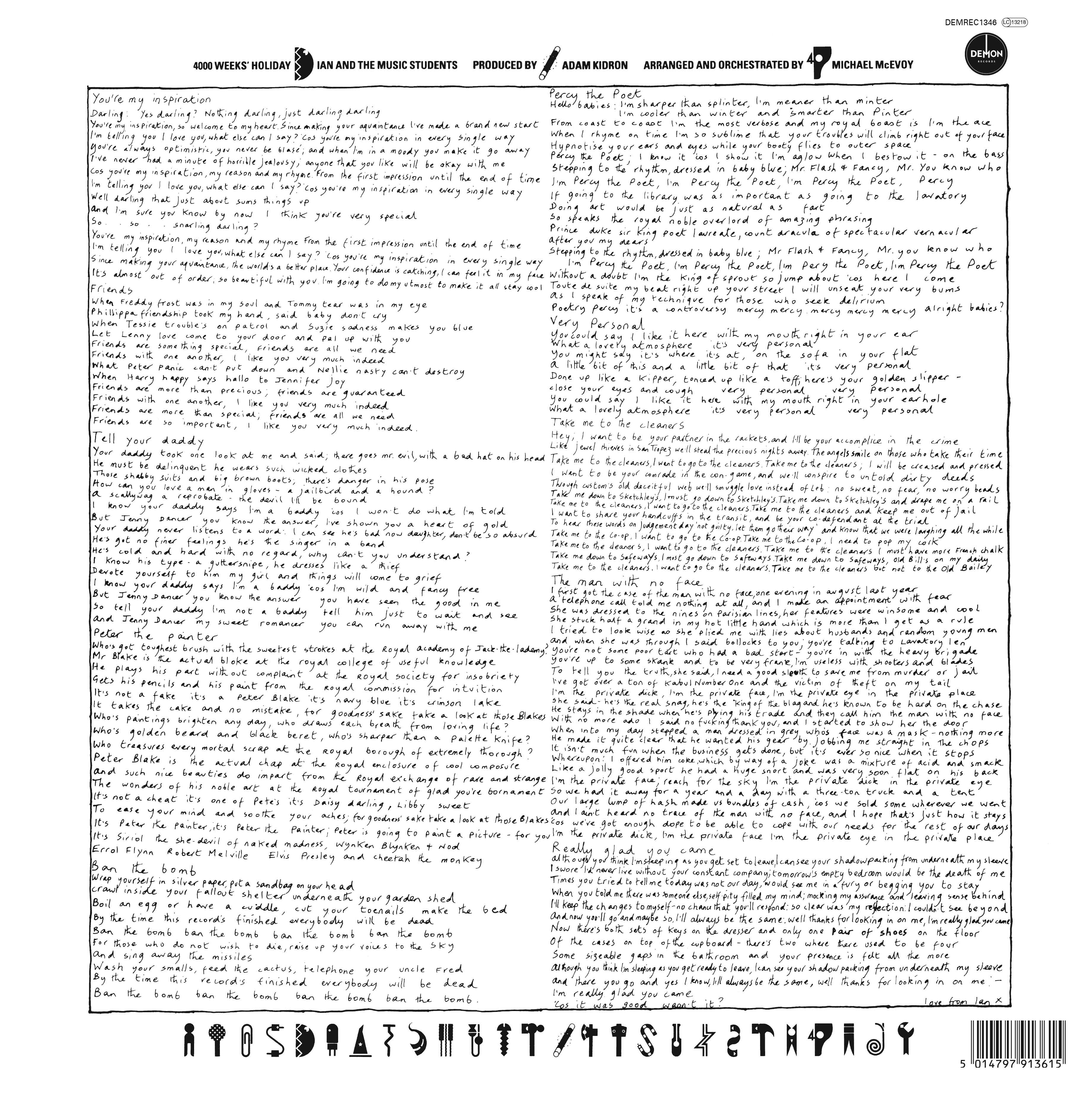 IAN DURY - 4000 WEEKS HOLIDAY - Image 2