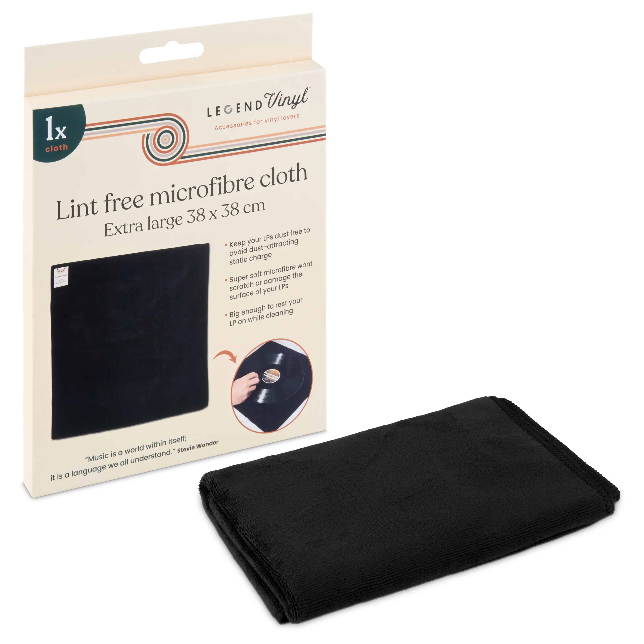 Lint Free Vinyl Record Microfibre Cleaning Cloth - Image 2