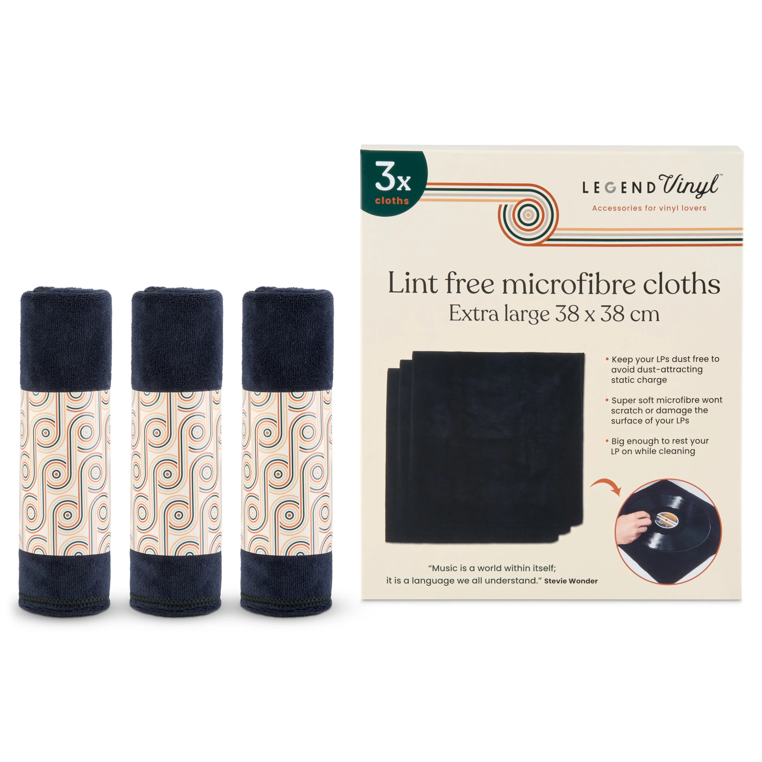 Pack of 3 Extra-large Vinyl Cleaning Microfibre Cloths - Image 2