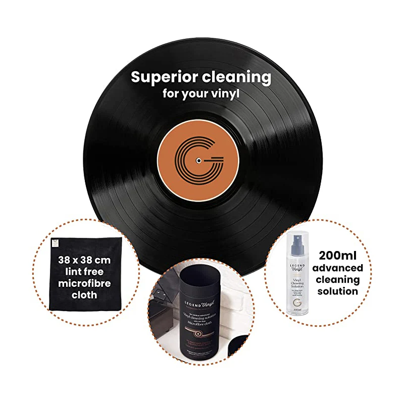 Professional Grade Vinyl Record Cleaning Solution and Microfibre Cloth Set - Image 5