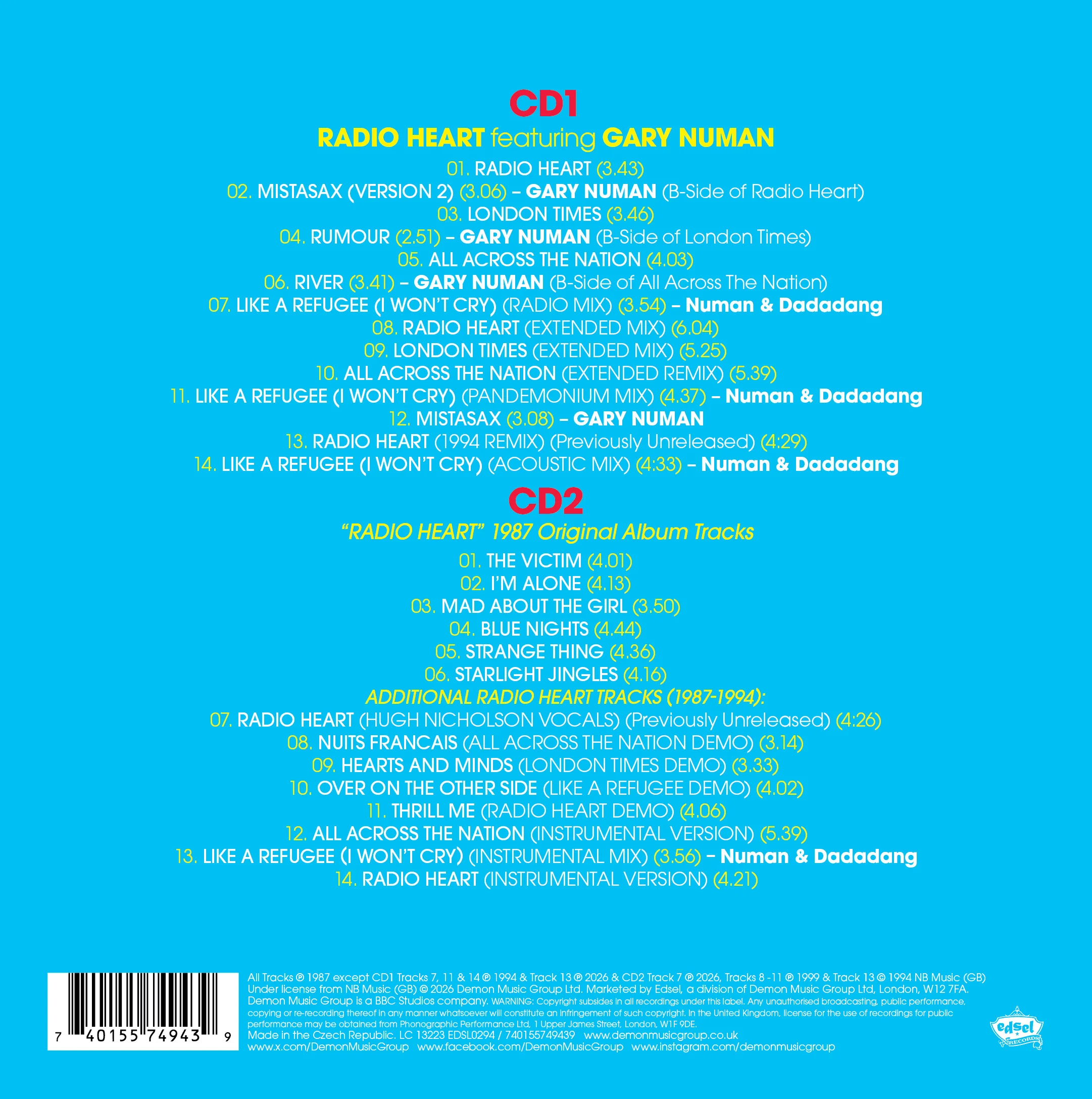 RADIO HEART FEATURING GARY NUMAN - ALL ACROSS THE NATION - A COLLECTION - Image 2