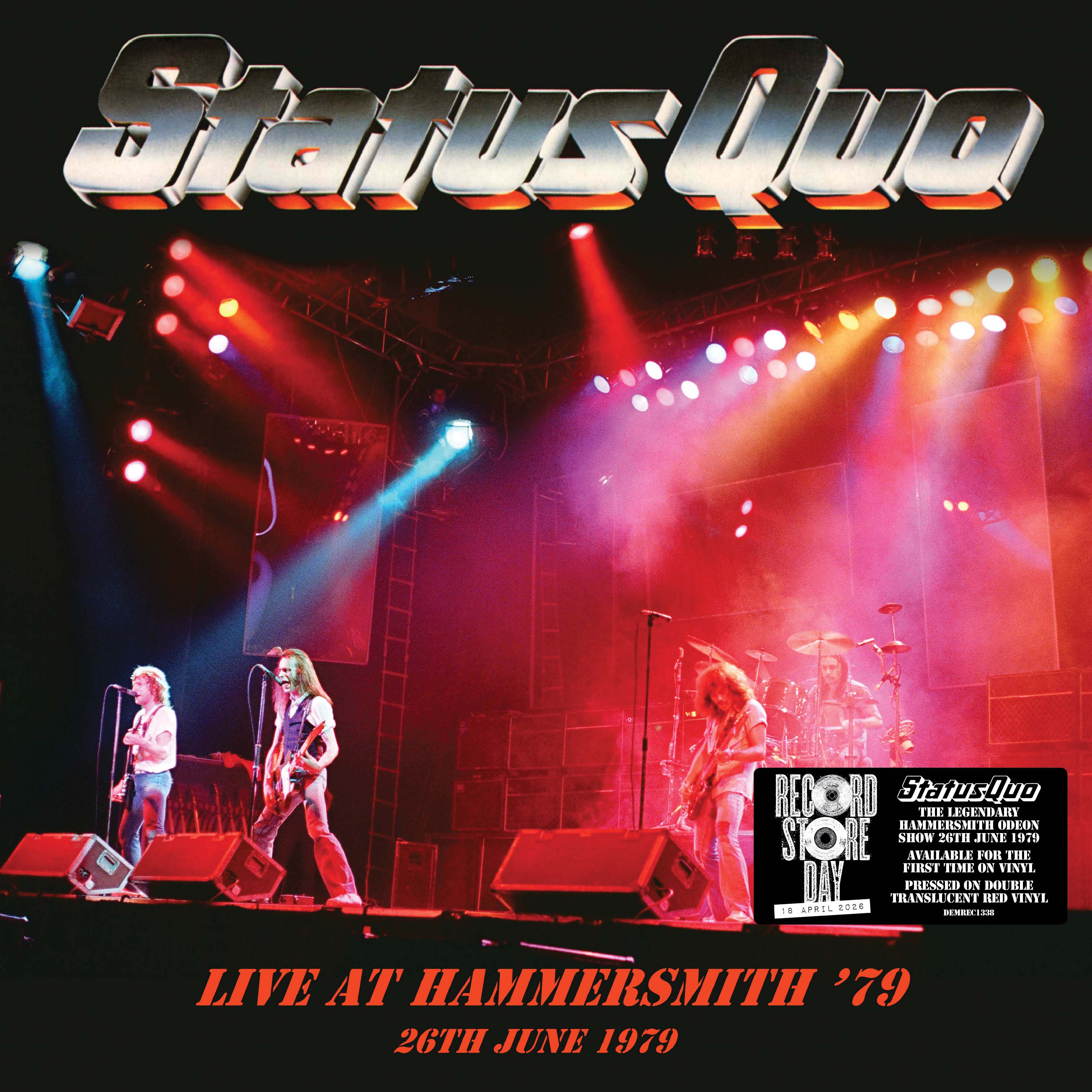 Status Quo - Live In Hammersmith 1979 - 2LP -  Translucent Red Vinyl  [RSD 2026] - Image 2