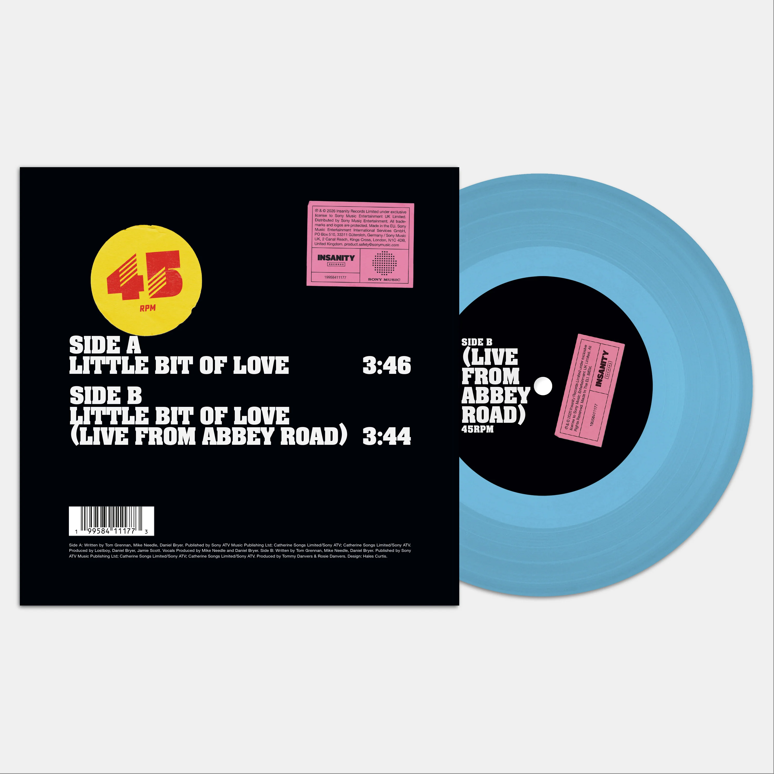Tom Grennan - Little Bit Of Love - 7" - Sky Blue Vinyl  [RSD 2026] - Image 2