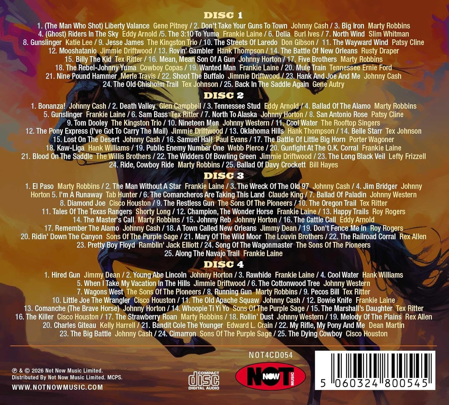 Various Artists - 100 Songs of the Wild West - Image 2