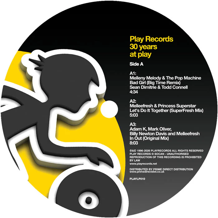 Various Artists - deadmau5 / MelleFresh - deadmau5 / MelleFresh - Play Records: 30 Years at Play - 2LP - Transparent Yellow Vinyl  [RSD 2026] - Image 2